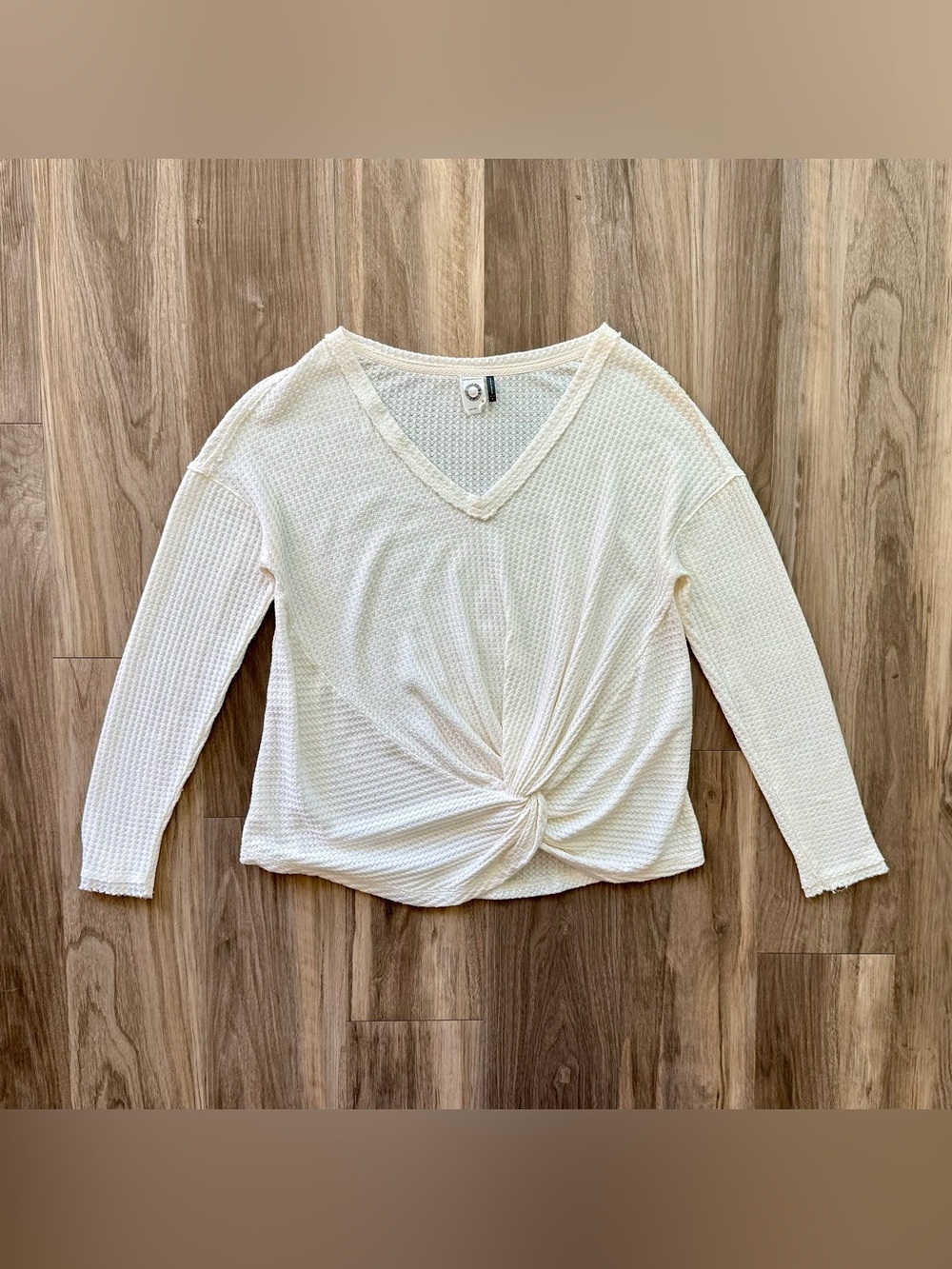 Anthropologie Textured Twist Sweater in Ivory Size S